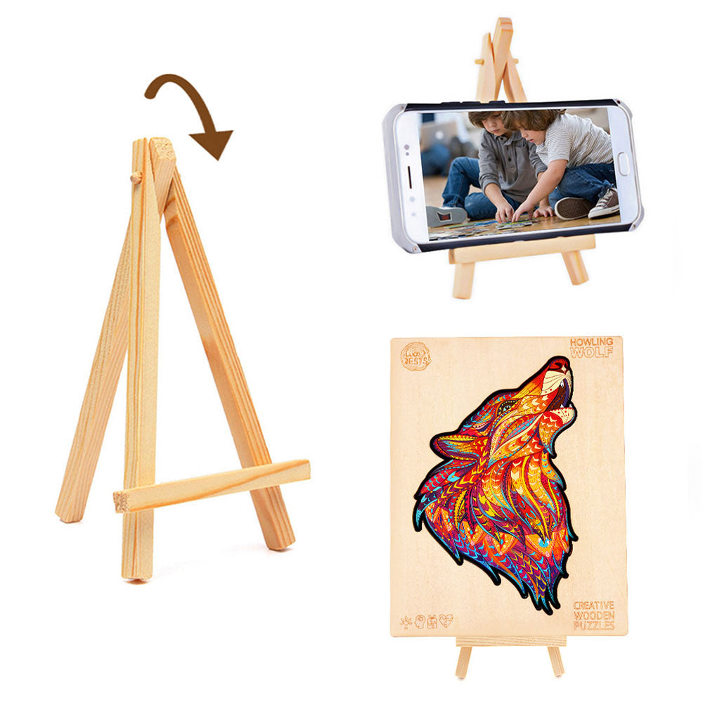 Heulender Wolf (rot) - Holzpuzzle