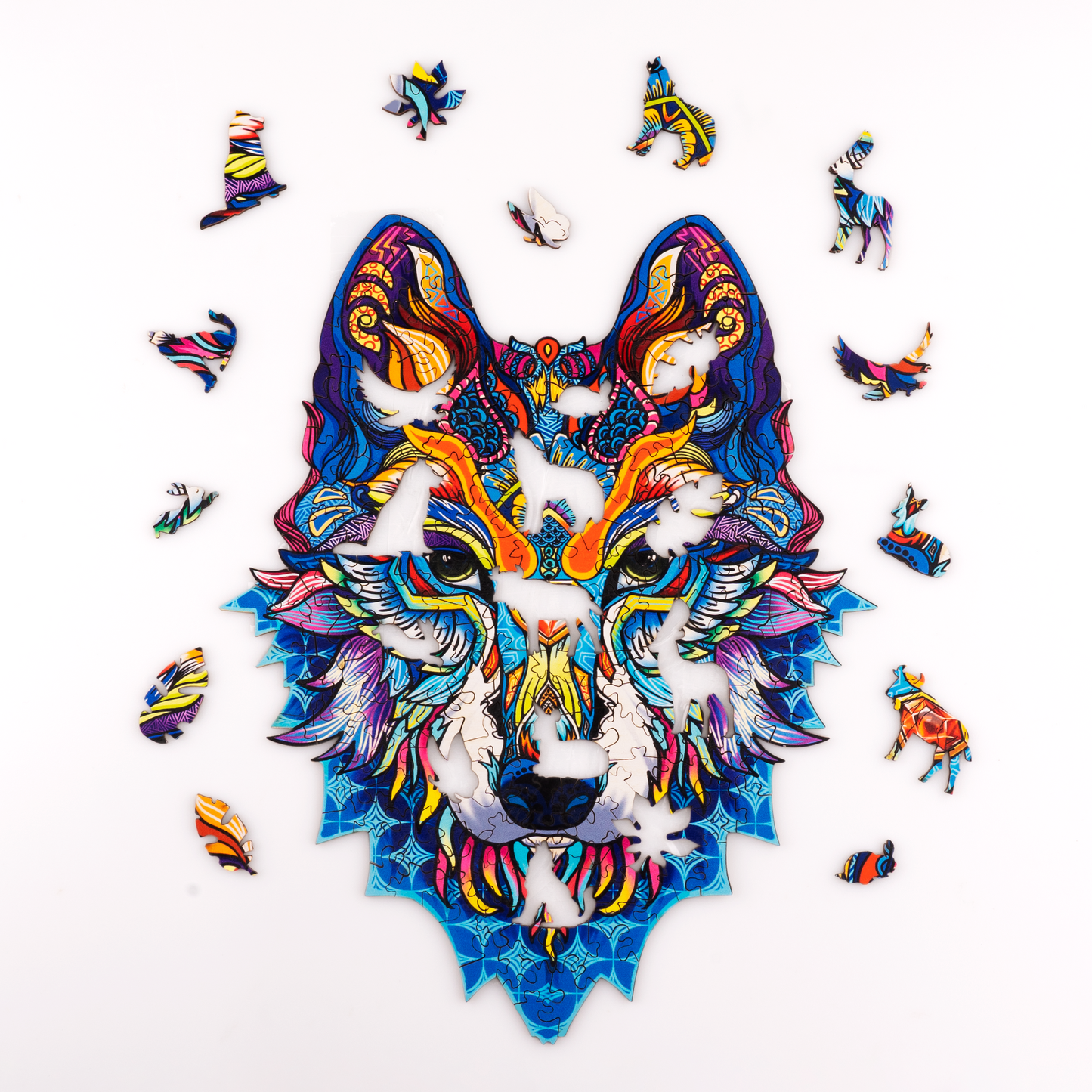 Schneewolf - Holzpuzzle