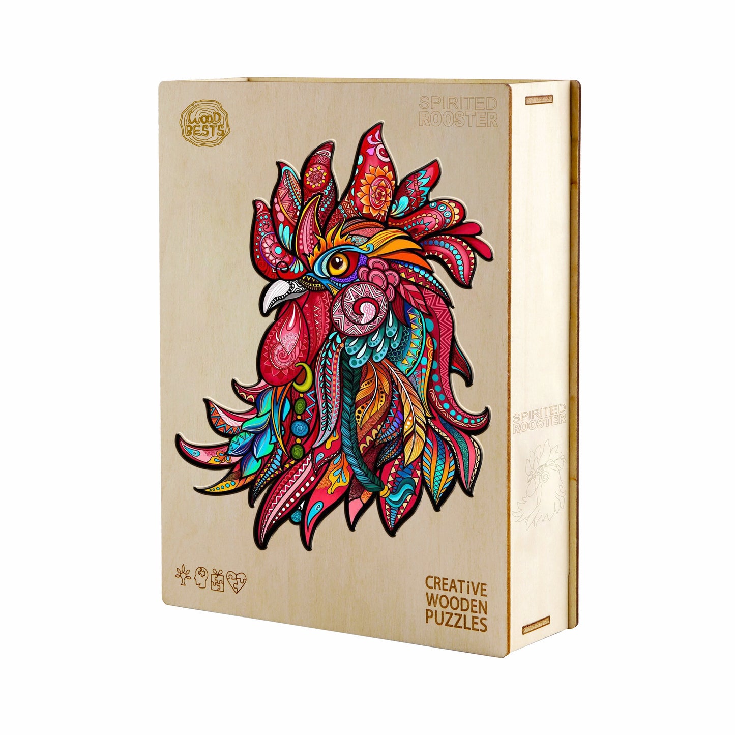 Temparamentvoller Hahn - Holzpuzzle