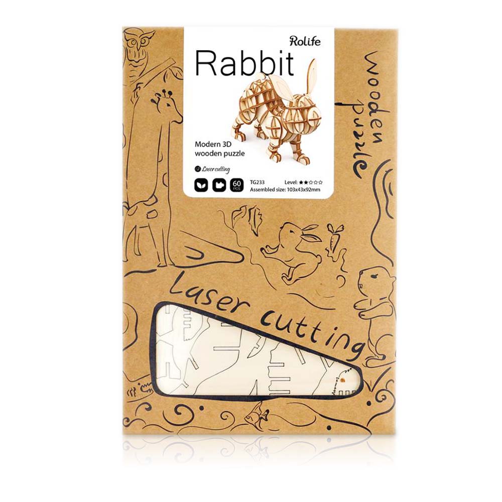 Hase - 3D Holzpuzzle