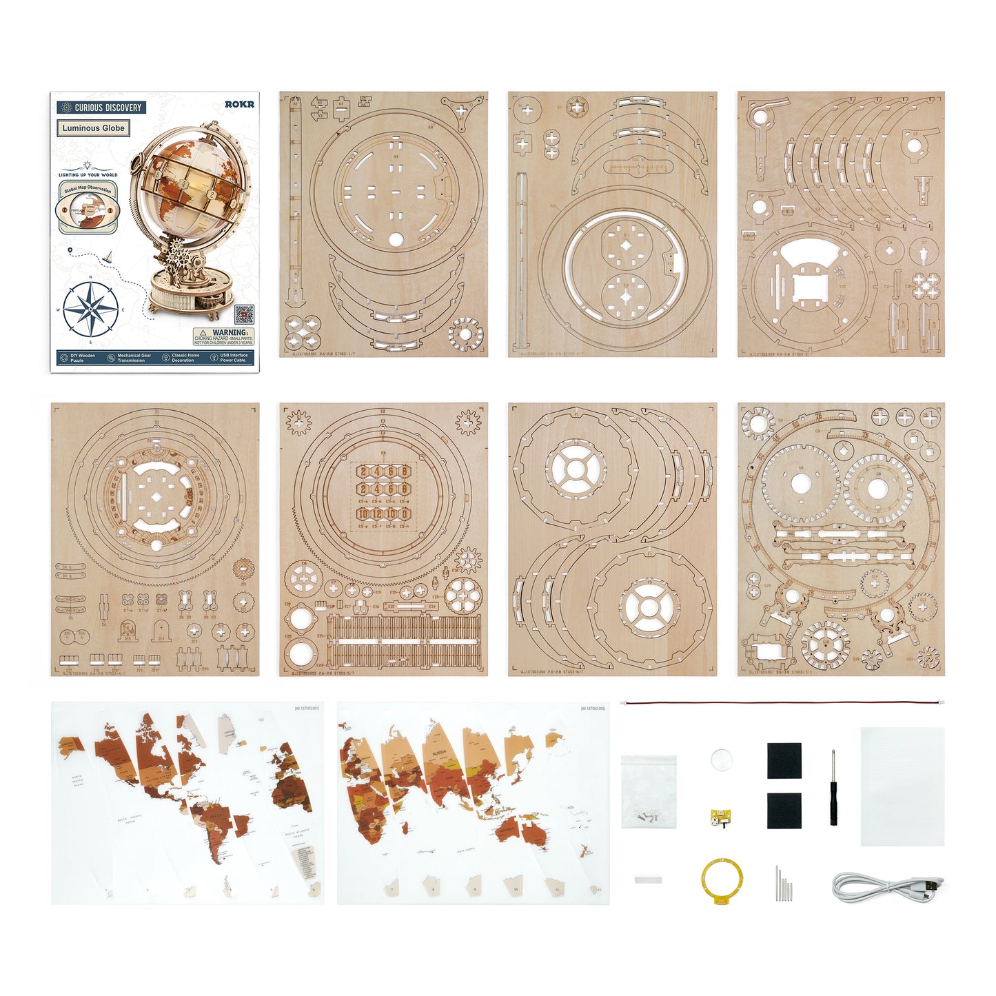 Luminous Globus - 3D Holzpuzzle