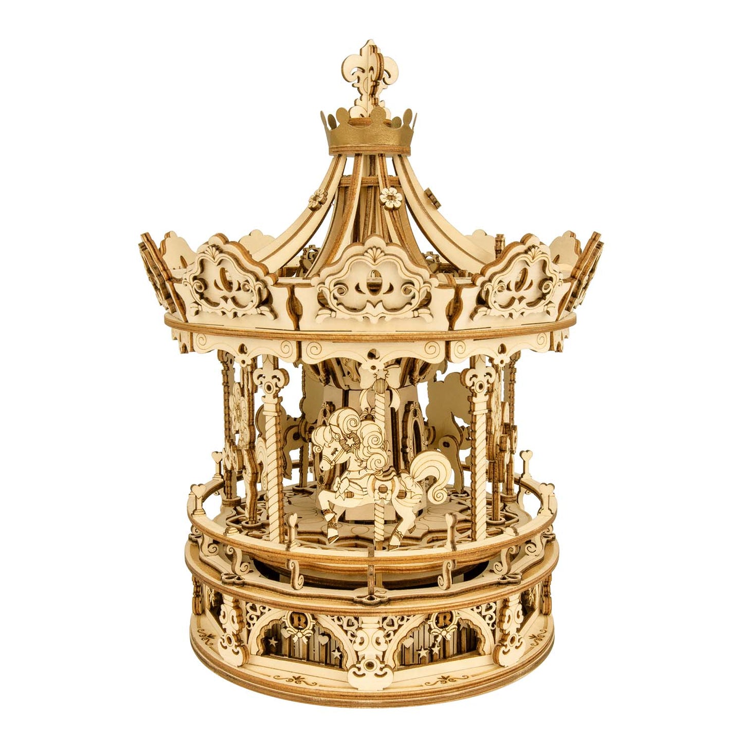 Romantisches Karussell (Music Box) - 3D Holzpuzzle