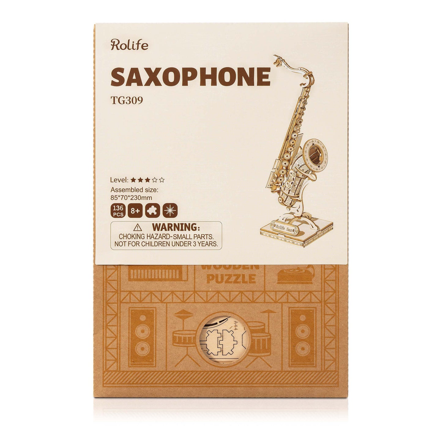 Saxophone - 3D Holzpuzzle