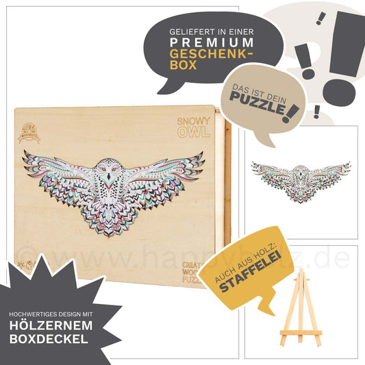 Schnee-Eule - Holzpuzzle