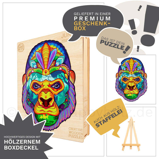 Jungle King Kong - Gorilla - Holzpuzzle