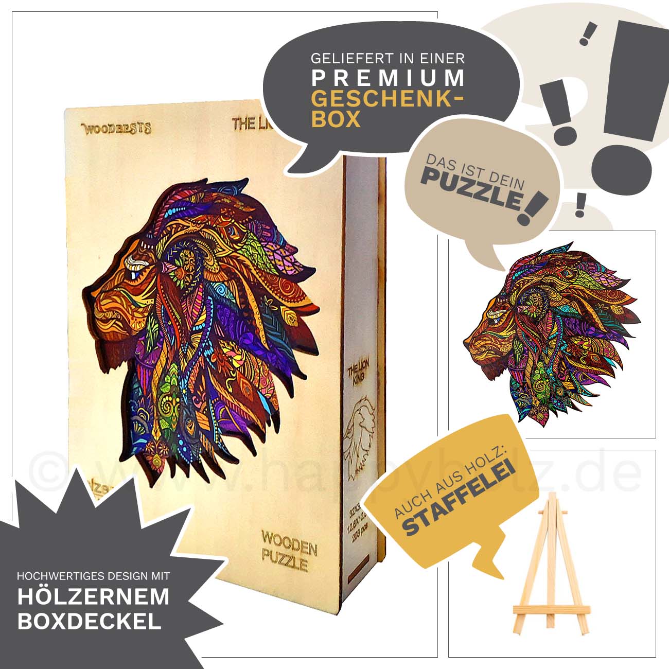 König des Dschungels - Löwe - Holzpuzzle