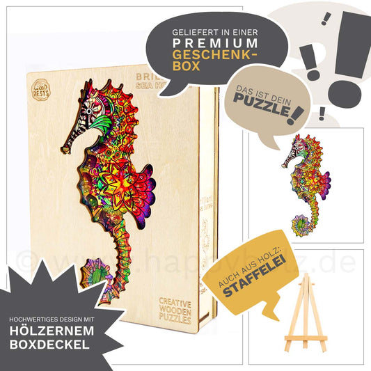 Brillantes Seepferdchen - Holzpuzzle