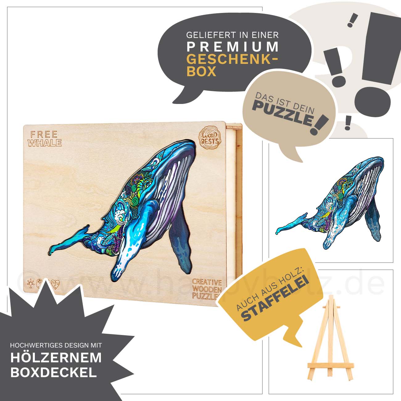 Freier Wal - Holzpuzzle