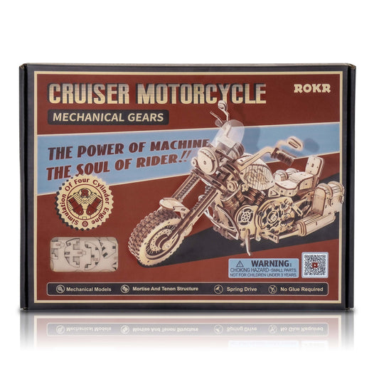 Cruiser-Motorrad - 3D Holzpuzzle 