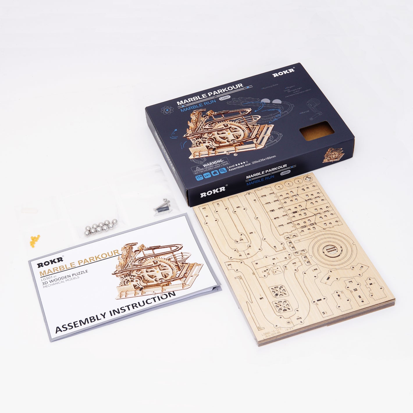 Holzpuzzle Bausatz der Kugelbahn