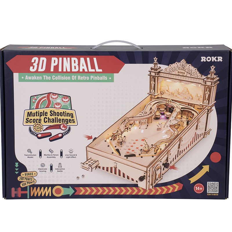 Pinball-Flipper Machine - 3D Holzpuzzle 