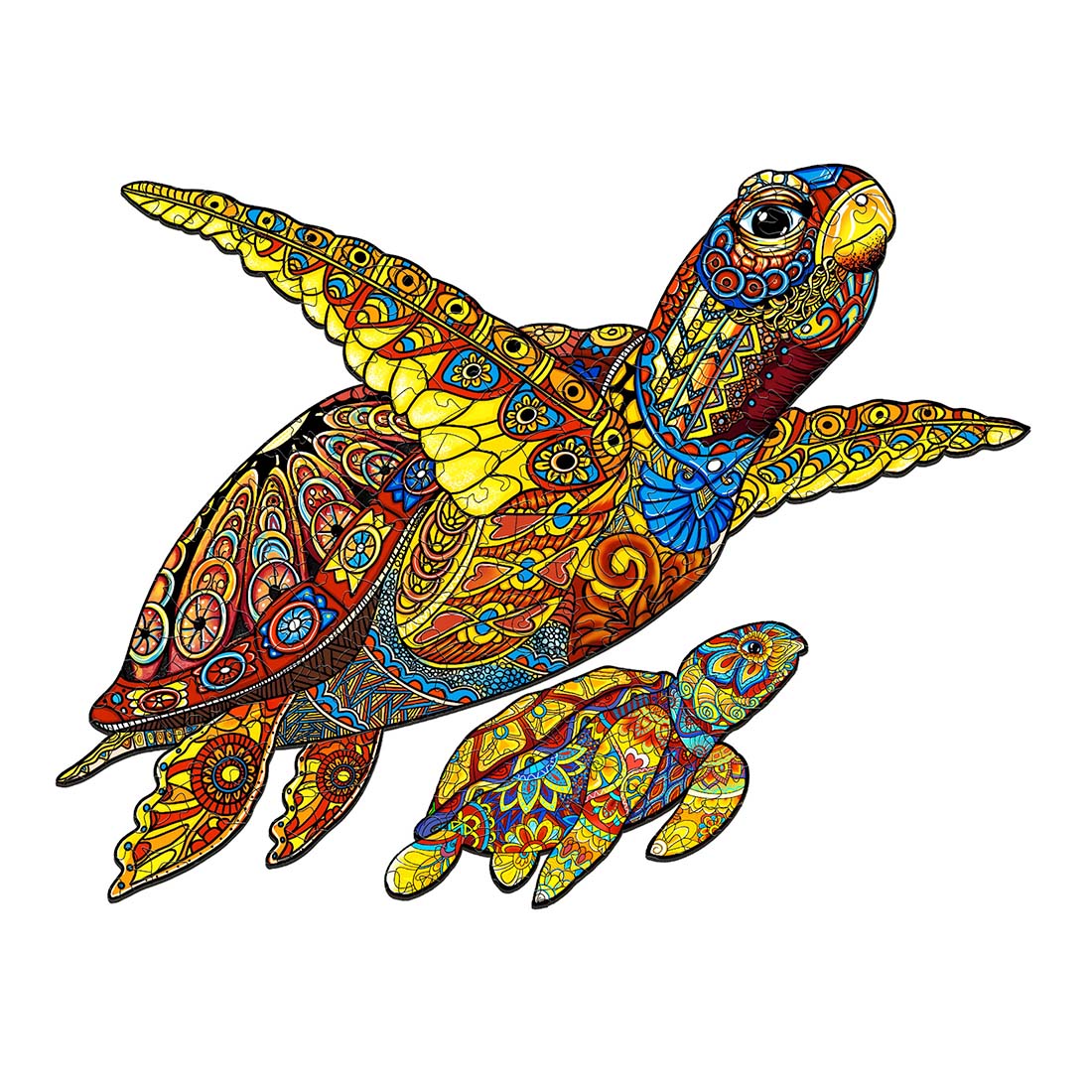 Meeresschildkröten Familie - Holzpuzzle 