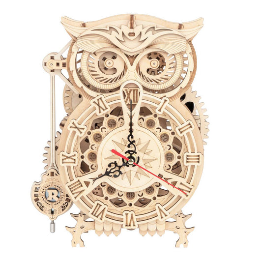 Eulenuhr - 3D Holzpuzzle auf Tisch