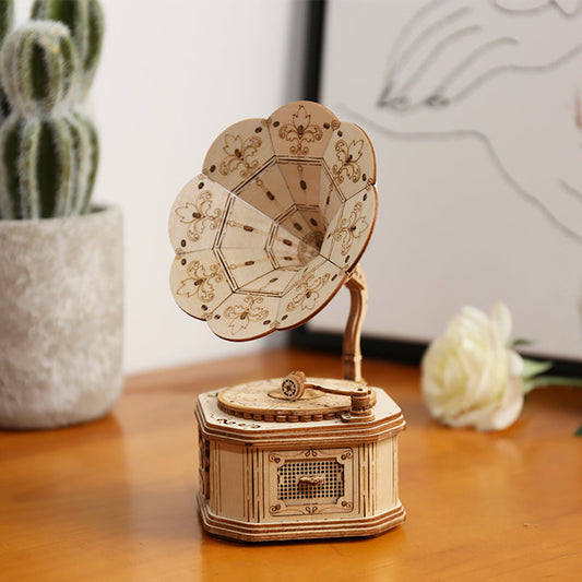Kleines Grammophon - 3D Holzpuzzle