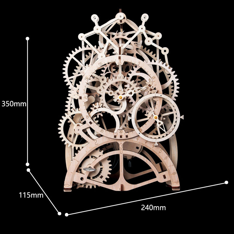 Beeindruckende Pendeluhr - 3D Holzpuzzle Abmessung