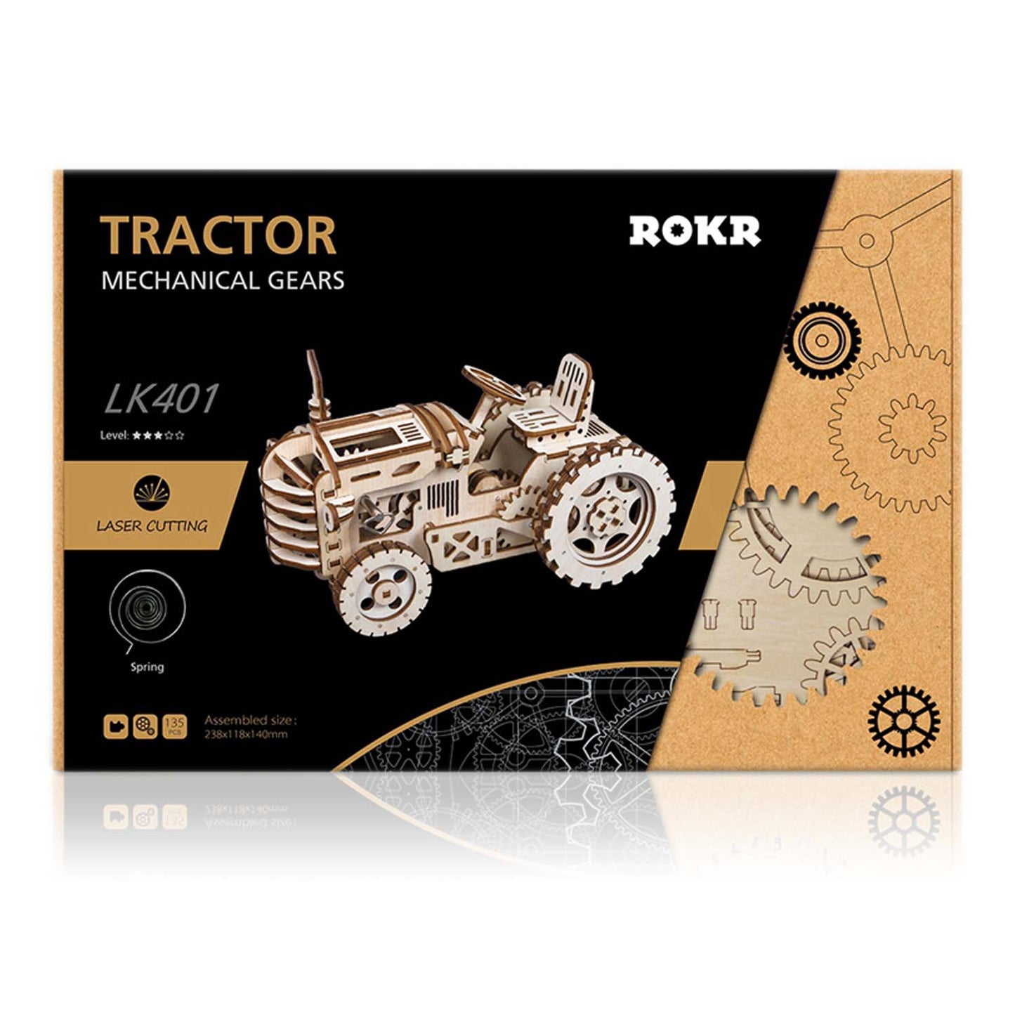 Traktor - 3D Holzmodell 