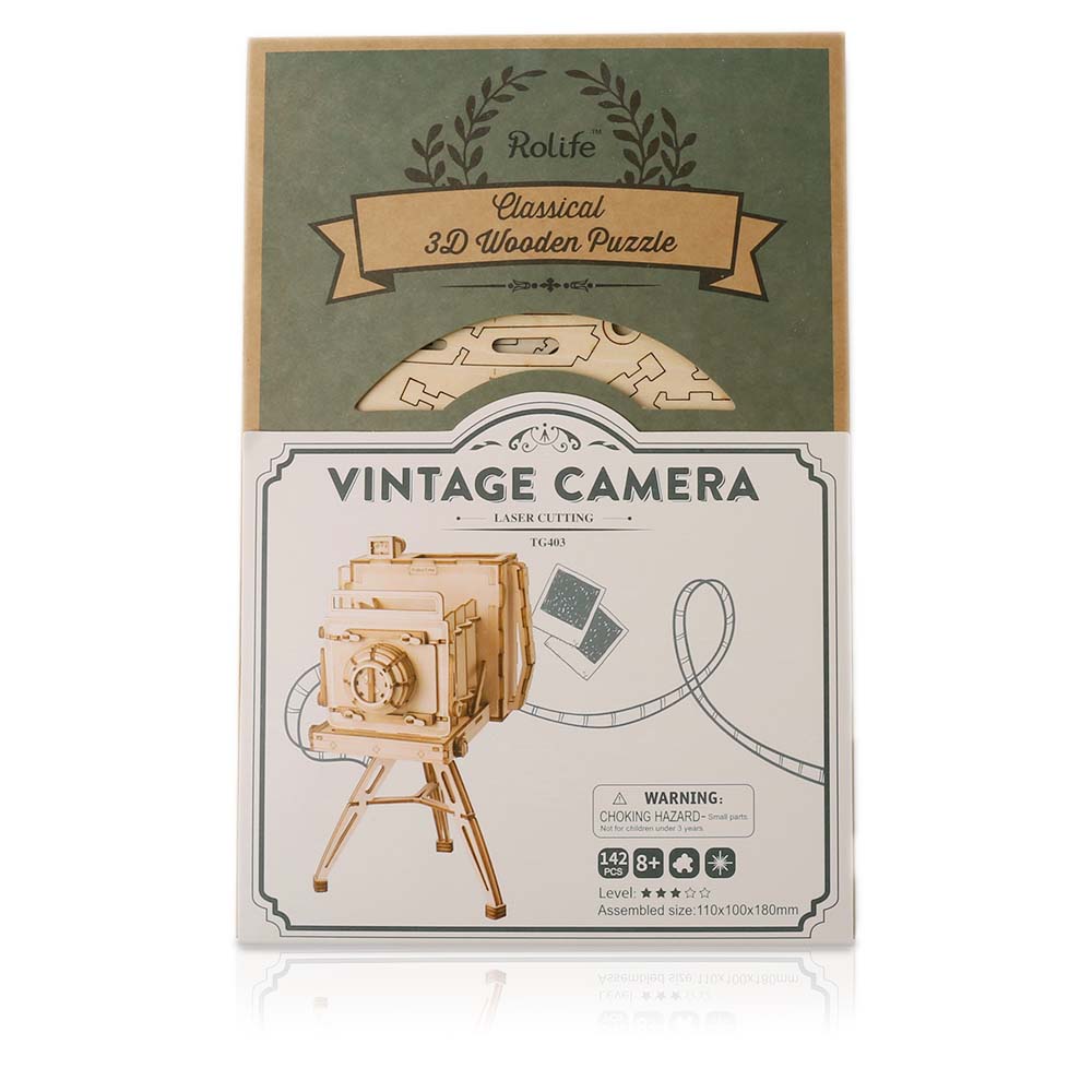 Vintage Kamera - 3D Holzmodell 